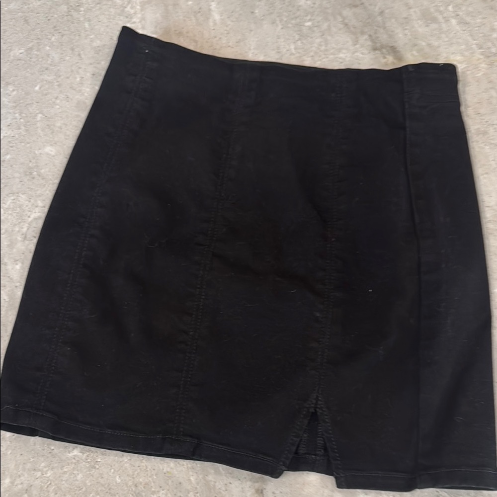 FP Classic Black Mini Denim Skirt